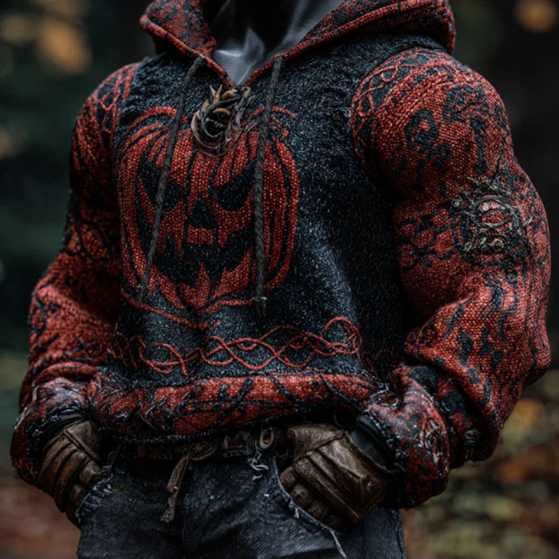 Halloween Ghost Face Embroidered Hoodie