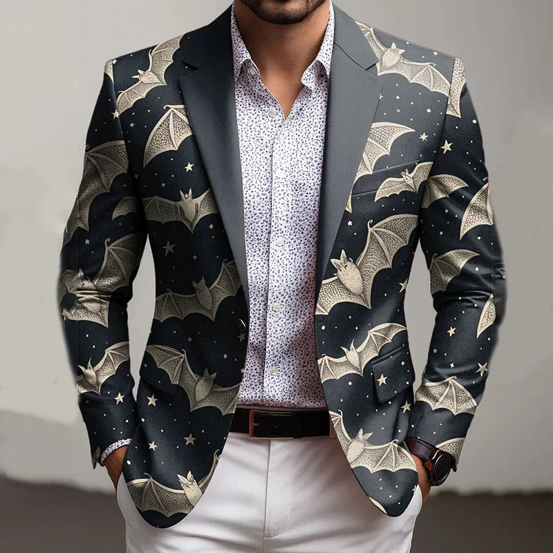 Halloween Bat Decorative Pattern Casual Blazer